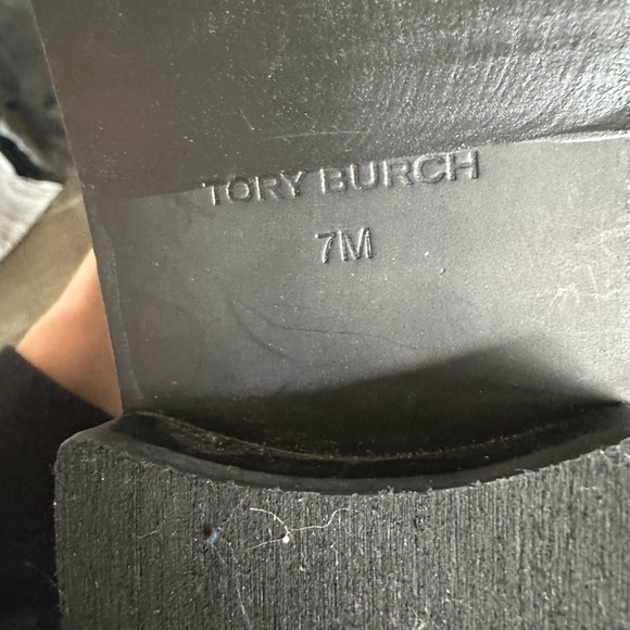 NWOB Tory Burch tall black embossed riding boot 7 - Picture 10 of 12